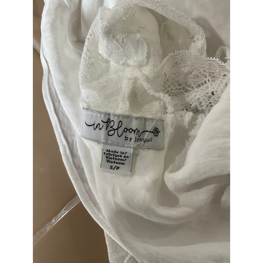NWT in Bloom by Jonquil White Spaghetti Strap Lace Trim Tank Top Size Small - Picture 6 of 7